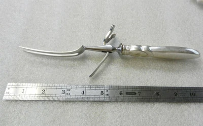 Horquilla para tallar asada fina vintage de plata esterlina de cactus de georg jensen de los años 30  Foto 1 de 4