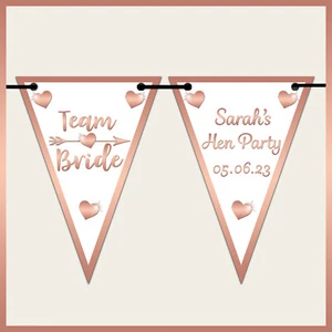 * Personalised TEAM BRIDE Wall BUNTING BANNER - Hen Night Party Tribe decoration - Picture 1 of 8