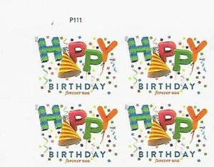 US Happy Birthday Forever Stamp Plate Block of 4 Scott #5635 - Picture 1 of 1