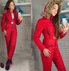 Womens Winter Jumpsuit Waterproof Ski Snow Suit Outdoor Sport Overall Outerwear - Picture 1 of 17