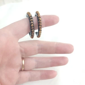 Premier Designs Creolen schwarz braun Perlen - Bild 1 von 7