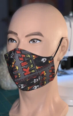 Kiss Face Mask Face Covering 100% Cotton Three Ply Handmade - Image 1 of 3