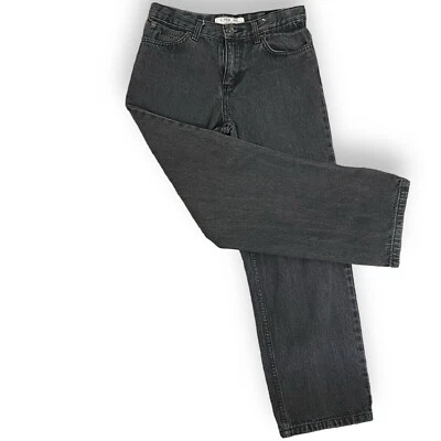 Pantalones de mezclilla Cherokee calce recto niñas 12 negros Y2K retro oscuros academia bolsillos cremallera Foto 1 de 4