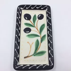 Vintage Crate & Barrel Debby Segura olive appetizer bread tray 1999 made Italy - Picture 1 of 8