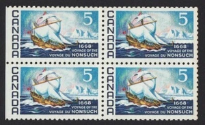 Iceberg, Ship * 1668 Voyage Nonsuch * Canada 1968 #482 MNH Block of 4 from Pane - Picture 1 of 1