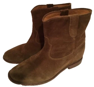 Isabel Marant 40 / US 10 hellbraune Wildleder CRISI versteckter Keilabsatz Stiefel Booties #1548 - Bild 1 von 5