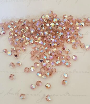 Cristal Swarovski 5000 cuentas redondas de 4 mm, rosa vintage AB2X (24 piezas) Foto 1 de 2