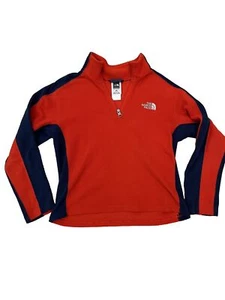 The North Face 1/4 zip pullover fleece jacket youth Size M (10/12) red/navy - Picture 1 of 11