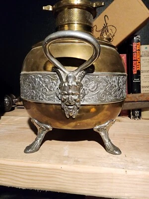 Antique Devil Satyr Lamp The Rochester Occult Gothic Horned God Mythology Oddity - Image 1 of 4
