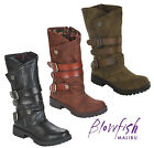 Womens Blowfish Boots Malibu Rider Side Zip Up Mid Calf Low Heel Fashion Shoes