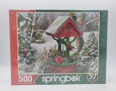 Springbok Puzzle Christmas Wishing Well 500 Pieces Winters Wish Birds Snow  - Image 1 of 4