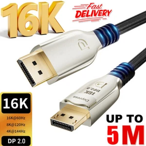 144Hz Displayport Cable 16K 8K 4K DP V2.0 V1.4 V1.2 DP to DP Male for Gaming PC - Picture 1 of 15