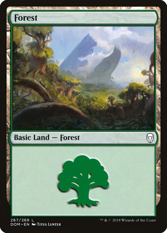 MTG Magic the Gathering Forest (267/296) Dominaria LP - Image 1 of 1