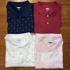 Lot Of Four Old Navy Mens Short Sleeve Polo Shirts Size XL Patterned Anchor