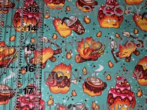 Custom FAUX LEATHER VINYL ROLL, Anime Calcifer Green 12" x 54" - MOVING SALE - Picture 1 of 2