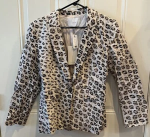 Joie Anilah Leopard Print Jacket Cappuccino One Button Blazer Jacket Size 10 NWT - Picture 1 of 17