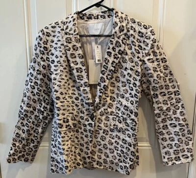 Joie Anilah Leopard Print Jacket Cappuccino One Button Blazer Jacket Size 10 NWT - Image 1 of 4