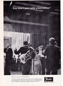 1960's Fender Guitar  "You Won't Part With Yours Either" Slow Dance Ad Print - Picture 1 of 1