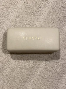 VERSACE SIGNATURE WHITE CLAMSHELL EYEGLASSES CASE - Picture 1 of 4