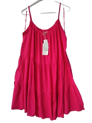 Vestido para mujer M damas sin mangas playa cubierta magenta nuevo con etiquetas Foto 1 de 4