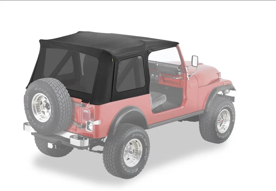 Bestop 55729-15 Supertop Black Denim Tinted Soft Top Skin for Jeep CJ7 YJ 76-95 - Image 1 of 1