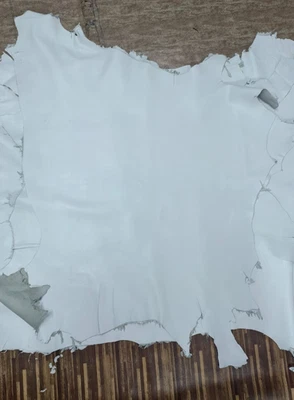 Real Lambskin Leather Hide Sheepskin White Soft Whole Skins Hide 6 Sqft - Image 1 of 3