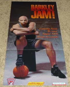 CHARLES BARKLEY, SHUT UP AND JAM! POSTER - Super Nintendo SNES, Nintendo Power - Picture 1 of 1