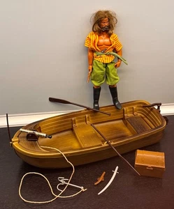MATTEL BIG JIM CAPTAIN FLINT SCHUSSHAND 1978 *SELTEN* + PIRATENBOOT - Bild 1 von 2