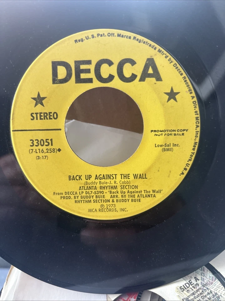 Atlanta Rhythm Section Back Up Against The Wall Promo  Nm Vinyl - Image 1 of 2