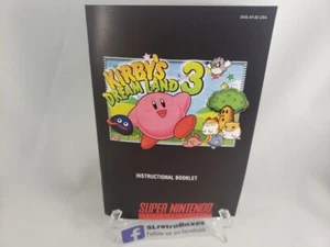 INSTRUKCJA SNES KIRBY'S DREAM LAND 3 Super Nintendo'Replacement' Instrukcja Broszura - Zdjęcie 1 z 6