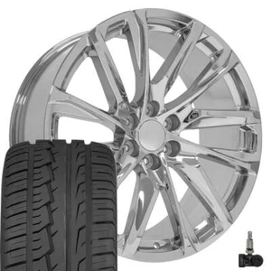 24x10 Chrome 4875 Wheels 295/35r24 Tires TPMS SET Fits Escalade Sierra Yukon - Picture 1 of 5