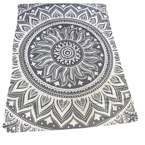 Mandalas Pattern Gray White Wall Hanging Tapestry Home Decors 78" x 120" - Picture 1 of 17