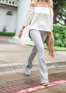 Neu mit Etikett $ 238 Größe 24 RAHMEN DENIM Le High Flare Leg Jeans Hardy grau helle Waschung - Bild 1 von 10