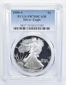 1990-S PR70 CAM PCGS American Silver Eagle Proof 70 - Picture 1 of 5