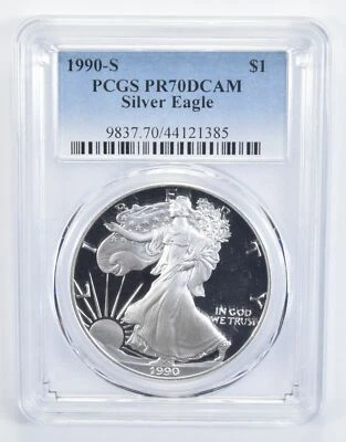 1990-S PR70 CAM PCGS American Silver Eagle Proof 70 - Image 1 of 4