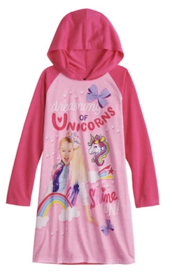 Camisón con capucha NICKELODEON JoJo Siwa Dreaming of Unicorns para niña talla 6 nuevo con etiquetas Foto 1 de 4