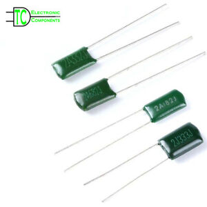 Mylar Capacitors Polyester Film 100V 5% J 41 values available Sold in 10s