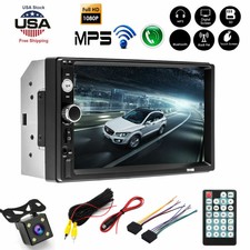 2DIN 7 in HD Car Stereo Radio MP5 Player Bluetooth Touch Screen W/ Rear Camera