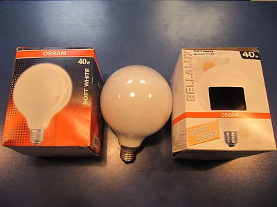 OSRAM BELLALUX GLOBE G120 E27 40W Soft White | opal weiß Globelampe ø 120mm - Bild 1 von 3