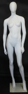 New! 5 ft 11 in Matte white Egg Head Female Mannequin Torso Full Body SFW50E-WT - Picture 1 of 4
