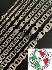 Real Solid 925 Sterling Silver Mariner Link Chain Or Bracelet ITALY 3-12mm Mens