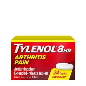 Tylenol 8 Hour Arthritis & Joint Pain Acetaminophen Caplets, 24 Count - Picture 1 of 3
