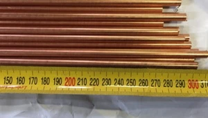 VARILLA DE COBRE 6.35MM 1/4 PULGADAS CORTE LIBRE LONGITUD COBRE 30CM CALIDAD HECHA - Imagen 1 de 3