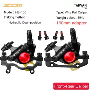 ZOOM HB100 MTB Hydraulic Line Pulling Disc Brake Set Bike Calipers Fit SHIMANO - Picture 1 of 27