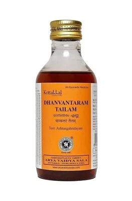 KOTTAKAL Arya Vaidya Sala Ayurvedic Dhanvantaram Tailam / Oil 200ml UK Shipping