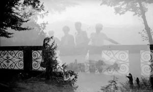 Doppelt Ausstellung Landschaft Gruppe - Negativ Foto Antik An. 1950 60 - Bild 1 von 1