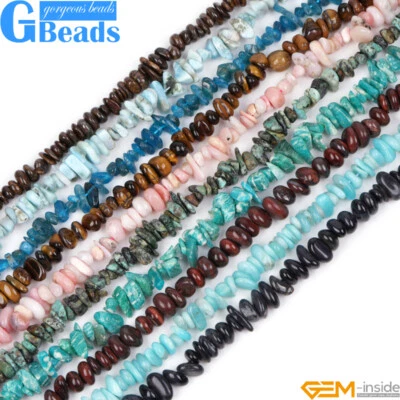 4-6x7-10mm Assorted Stones Freeform Chips Loose Beads For Jewellery Making 15" - Image 1 of 4