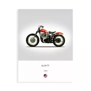 Stampa su Tela su Carta Poster o Quadro Rogan Mark Harley Davidson XLR TT 1964 - Picture 1 of 2
