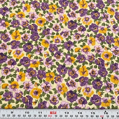 Passion for Pansies Exclusively Quilters 2006 Cotton Fabric by the HALF YARD - Image 1 of 2
