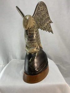 Vntg Barry Stein Carved Horn Eagle/Falcon With Meal Signed Dated Approx 9” Rare - Picture 1 of 11